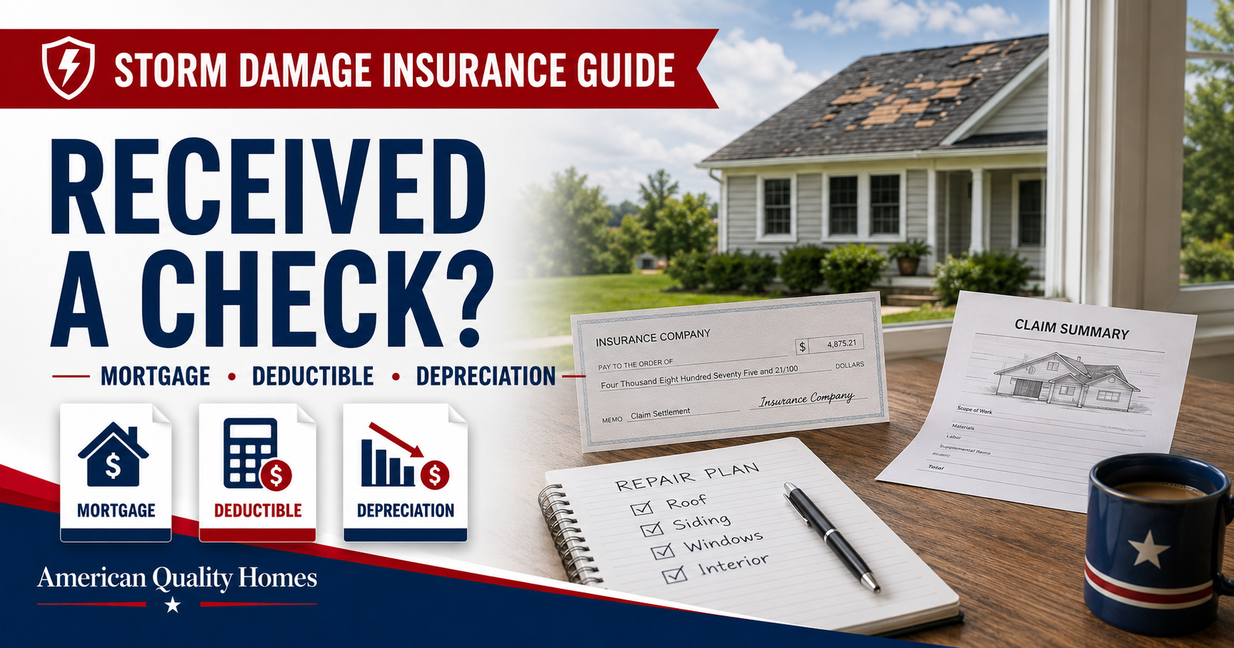 I Received an Insurance Check for My Roof — What Do I Do Next?