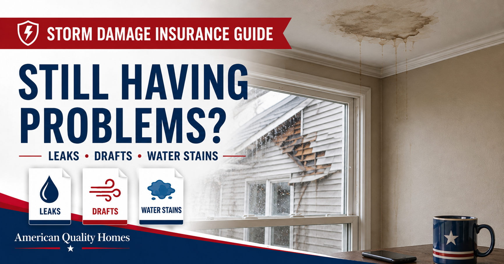 Roof Leaks, Water Stains or Drafty Windows After a Storm? What They Could Mean